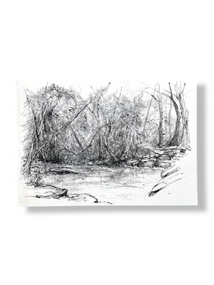Image of VINTAGE DUTCH DRAWING: LANDSCAPE #10