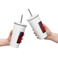 Image 6 of Insulated tumbler with a straw (His love ran red)