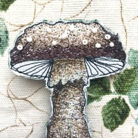 Image 4 of Stitched mushroom brooch