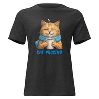 Image 4 of Cat-puccino Cute Cat Coffee Women’s Relaxed T-Shirt