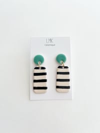 Paire de boucles d’oreilles céramique SIMPIA lagon foncé
