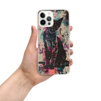 Image 12 of Colorful Watercolor Paint Splatters Black Cat Clear Case for iPhone®