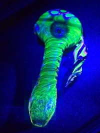Image 5 of UV Reactive Dotstack Glass Pipe With Horn