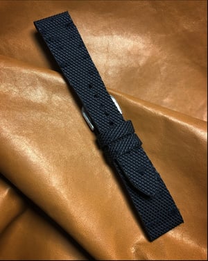 Image of Black Ballistic Canvas distressed watch strap