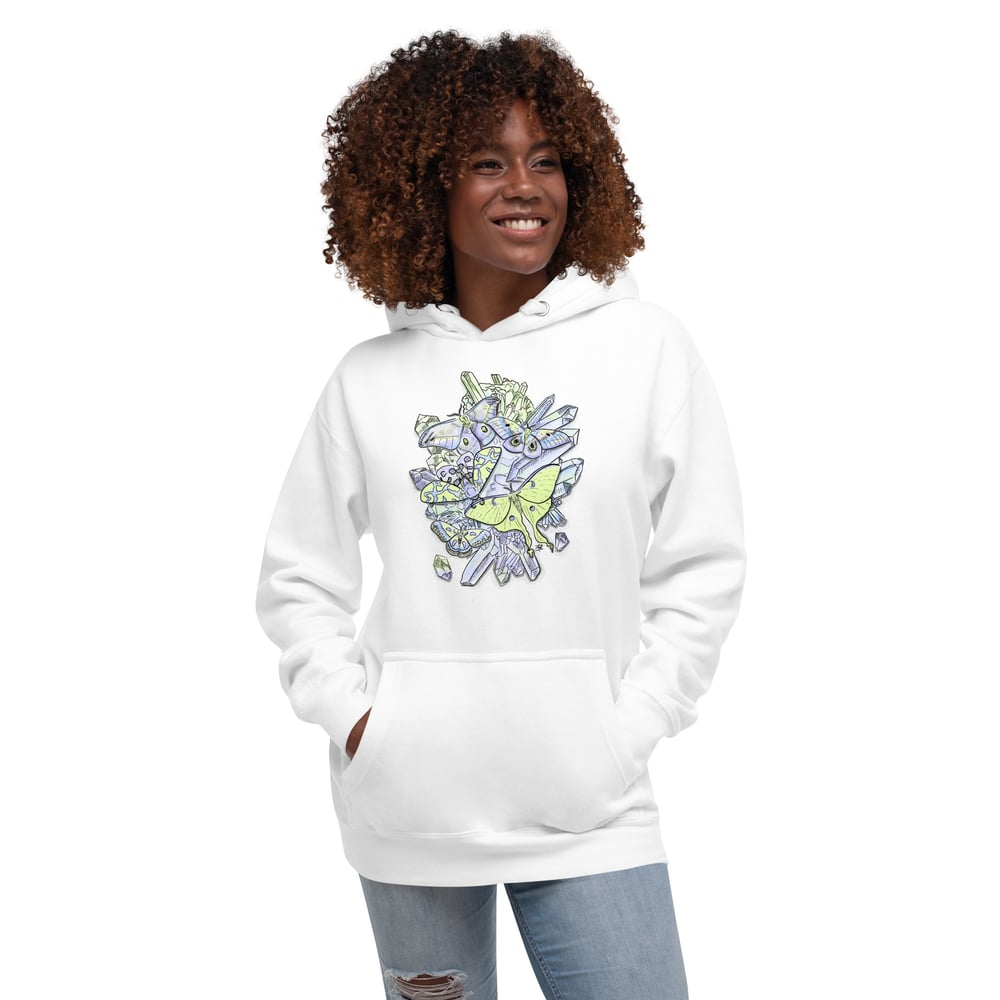 Crystal Moon Moth Unisex Hoodie