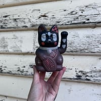 Image 2 of grey and purple 15cm lucky cat