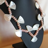 Image 3 of pink pearls & MOP choker