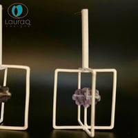 Image 4 of White cages with cloud earrings 