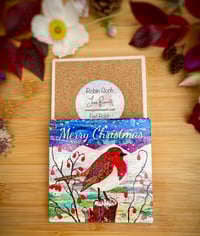 Image 2 of Merry Christmas Red Robin Coasters