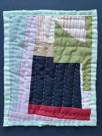 Image 4 of Navy Blue - hand sewn wall quilt 