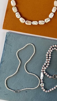 Image 2 of Mini pearl necklace - sterling silver 