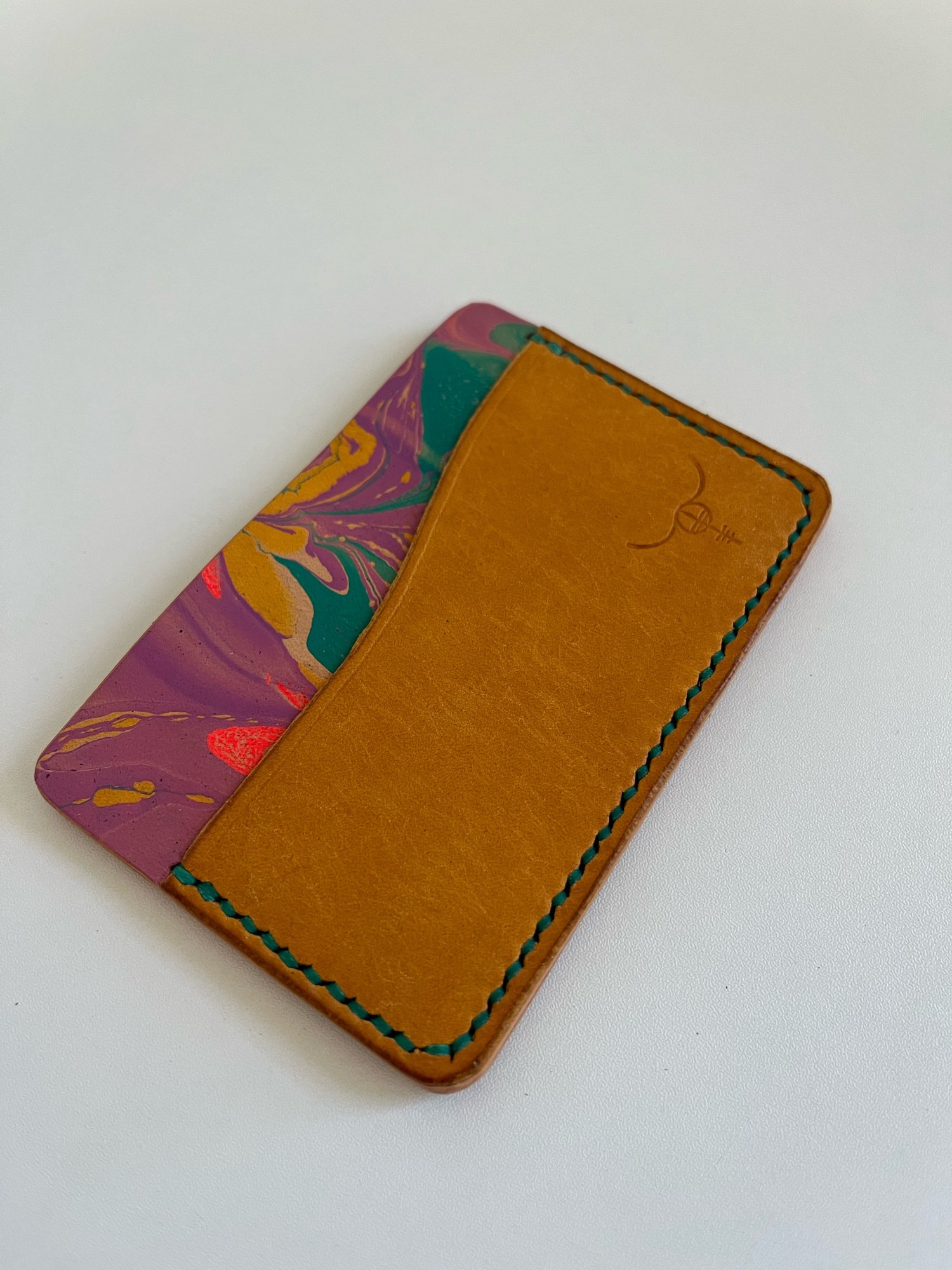 Image of Yellow Pueblo/Purple Marbled Horizontal Cardholder 