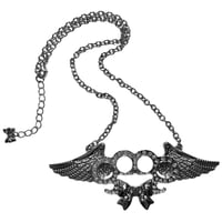 Image 1 of musical angel brass knuckle necklace *clear*