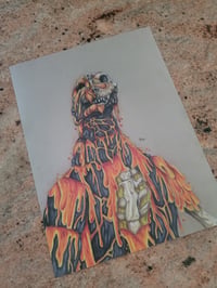 Image 2 of Meltdown Godzilla 9 x 12 Art Print
