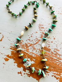 Image 1 of rosary style turquoise and gemstone necklace 