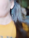 Lone mountain turquoise, peridot and pearl earrings