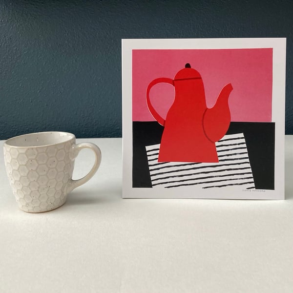Image of Red Coffee Pot card