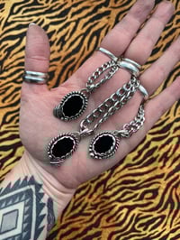 Image 1 of Edelstahl Panzerketten mit schwarzen Cabochons