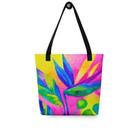 Image 2 of Neon Bird of Paradise Tote bag