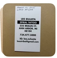 Image 2 of -Vintage Business card ZULUETA, Spiral Tattoo LM Signed by McLain