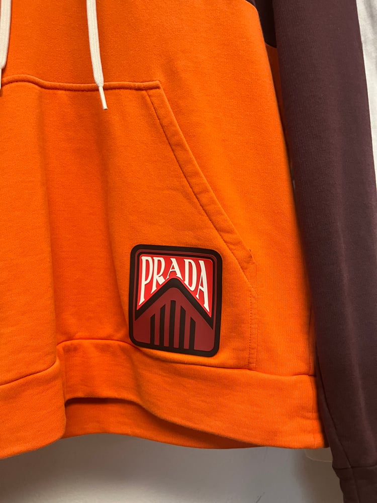 Image of Prada Two Tone Quarter Zip Hoodie