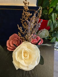 Image 1 of Roped White Rose and Dark Mauve Roses