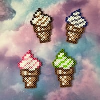 Ice Cream Perler Kandi Fridge Locker Magnet