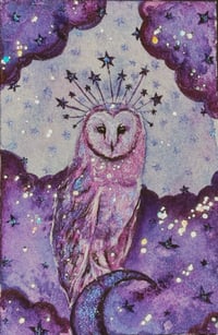 ‘Starry Night Owl’ Embellished Art Print