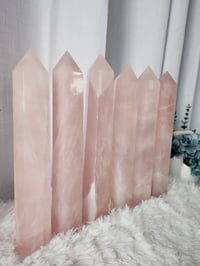 Image 1 of 12" Large Rose Quartz Crystal Towers - 6 Styles