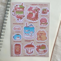 Image 1 of Aesthetic Drinks Sticker Sheet