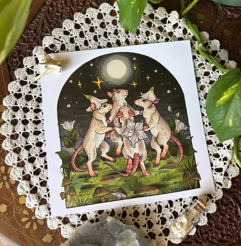 Image of MOONFLOWER DANCE MINI PRINT 