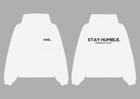 Image 1 of WHITE STAY HUMBLE EMBROIDERED HOODIE