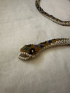 1920 Turkish trench art hand beaded snake wrap around necklace