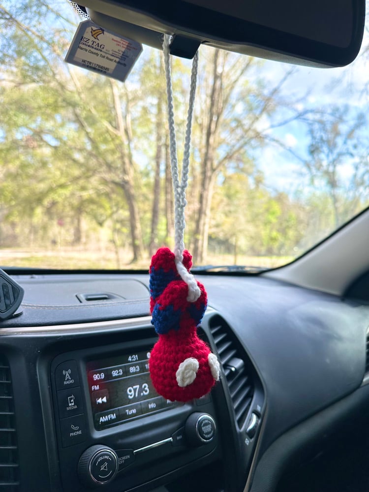 Image of spiderman car hanging