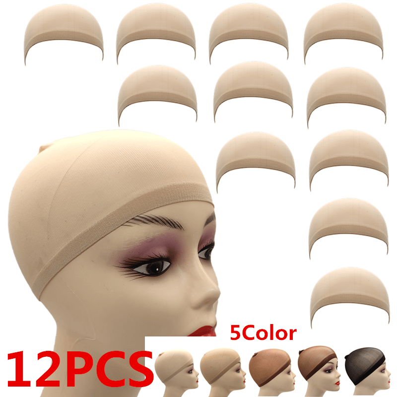 Image of 1/6/12bags Ventilated Nylon Mesh Nude Stocking Wig Cap Hairnets Stretchy Close End Super Extra Thin 