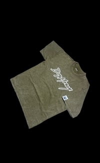 Image 1 of OLIVE GREEN DOGMONEY WASHED TEE 