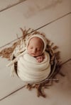 Ivory Newborn Bonnet, Wrap & Layering Blanket Photograpy Prop Set