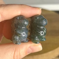 Image 2 of Moss Agate Chubby Dino ($9)