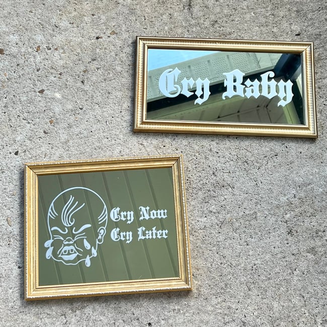 Crybaby Etched Framed Mirror