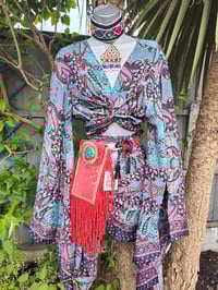 Image 2 of Pefkos co ord sarong set -red black