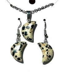 Image 1 of Dalmatian Jasper Moon Jewelry Set