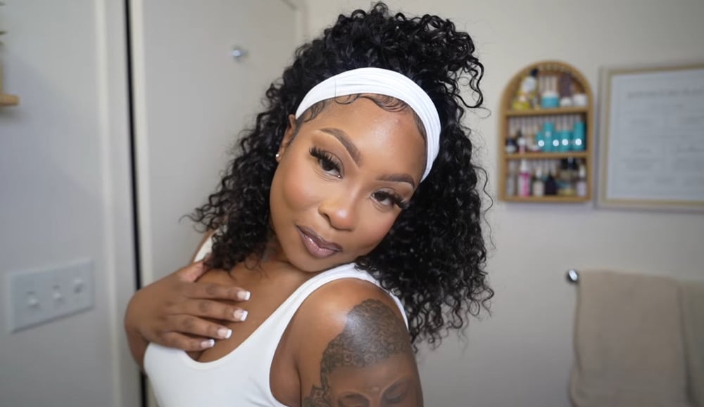 Image of Short & Curly Headband Half Wig