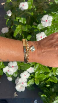 Gold Stainless Steel Cuff Bangle Bracelet