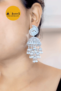 Image 1 of Anna_Big American Diamond Earrings/Jhumka