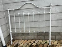 Old White Iron Double Bedhead