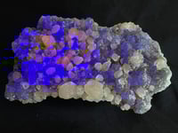 Image 13 of Green Fluorite On Druzy Quartz With UV Dog Tooth Calcite #1965