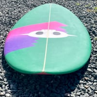 Image 7 of 5-10 Thruster Surfboard Custom Design Floro Graphic FCS11 Fin Boxes 