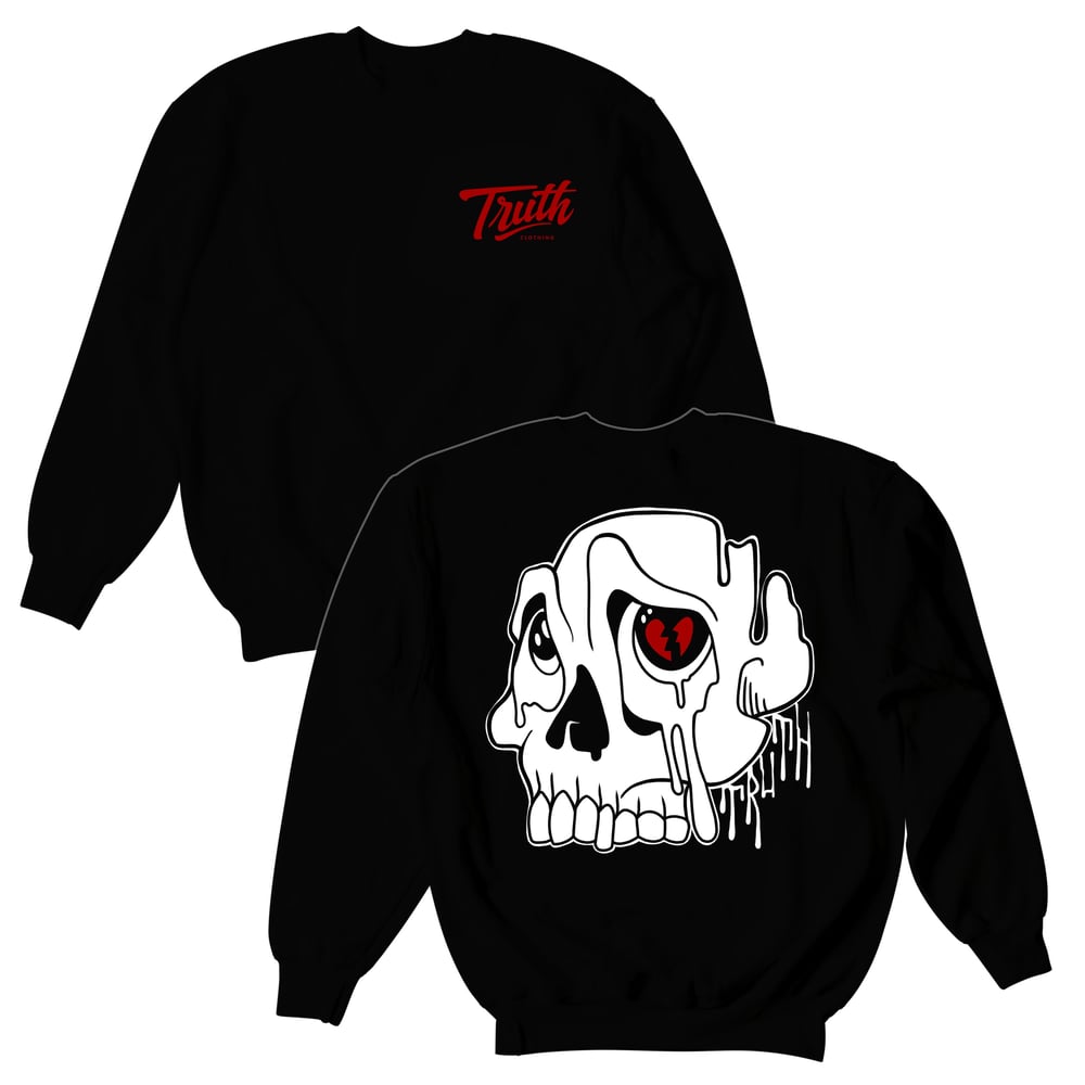 "Skull Truth" Crewneck | Black/White/Red