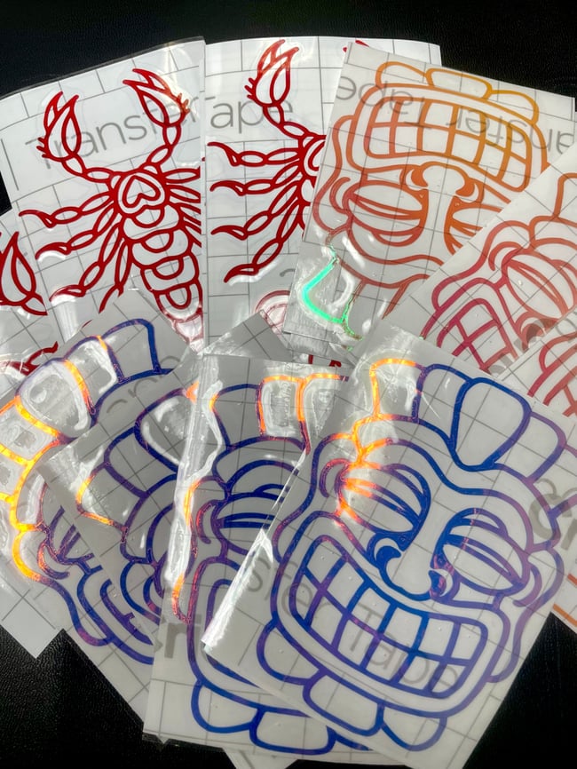 Iridescent Blue Tiki Decal