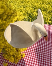 Large Jar Swan-White